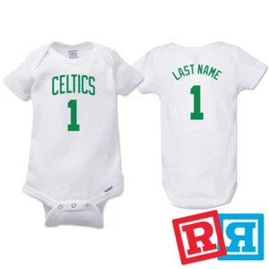 Personalized Boston Celtics Gerber Baby Onesie® Cotton Custom Bodysuit - Picture 1 of 8