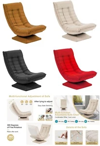 360-Degree Rotatable Swivel 5-Fold Adjustable Backrest Lazy Lounger Chair Seat - Picture 1 of 40