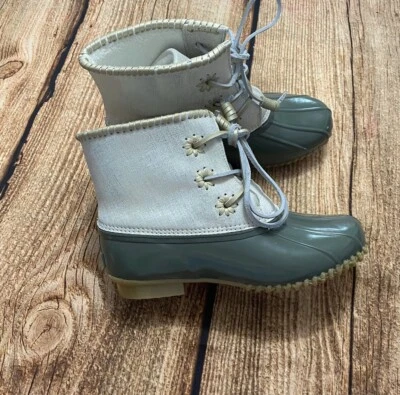 Jack Rogers Chloe Olive Metallic Rain Duck Boots Size 8 - Image 1 of 4