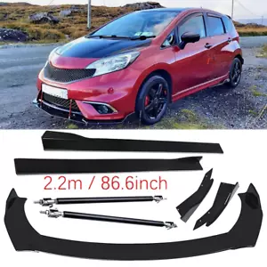 For Nissan Versa Note Front Bumper Lip Spoiler Splitter Glossy Black Extension - Picture 1 of 15