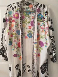 Jon Mark Kimono vorne offen lang geschnitten Viskose Viskosemischung bestickt Größe Large - Bild 1 von 11