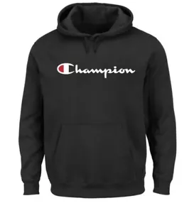 NWT Champion Powerblend Black Graphic Hoodie Hooded Sweater Medium Kids - Picture 1 of 1