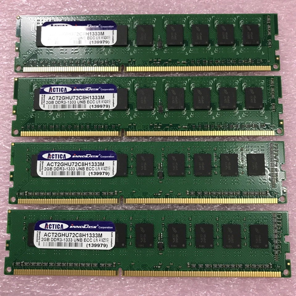 ACTICA ACT2GHU72C8H1333M 8GB Kit 4X2GB PC3-10600 DDR3-1333 CL9 ECC UNB DIMM - Image 1 of 4