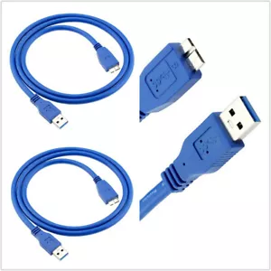 2X USB 3.0 Data Sync 1M Lead Cable for Seagate Backup Plus | External Hard Drive - Picture 1 of 6