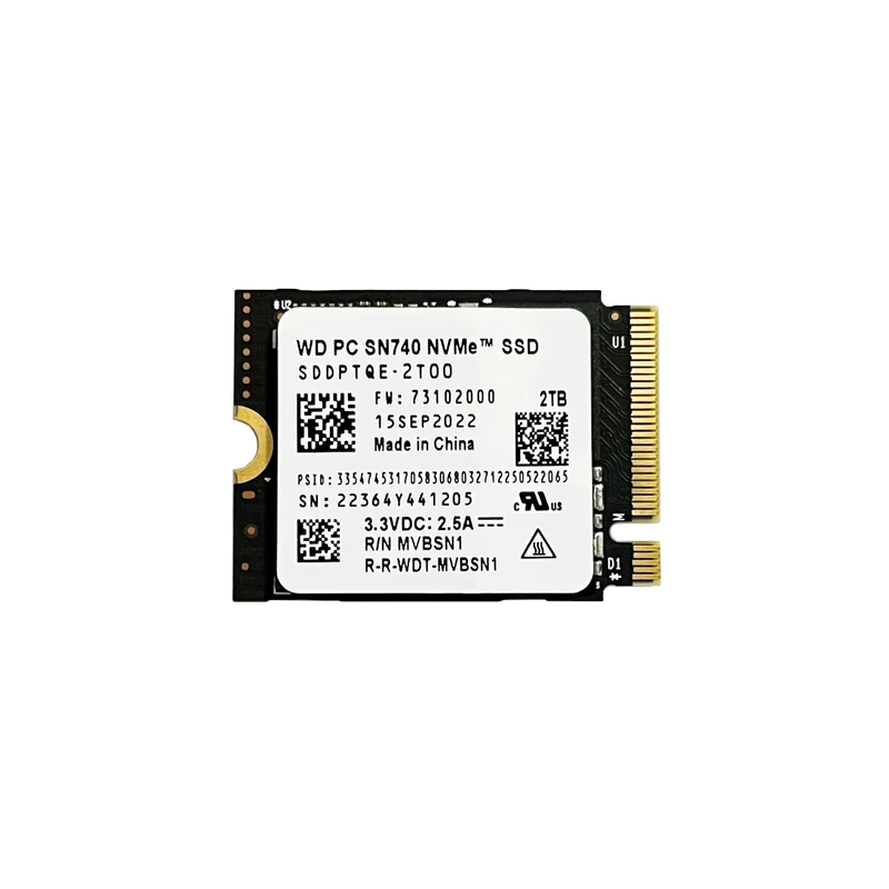 Western Digital PC SN740 2TB M.2 2230 NVMe Internal SSD (SDDPTQE-2T00)