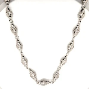 925 Sterling Silver High Polish Sapphire Chain Necklace 8mm Barrel Round - Picture 1 of 3