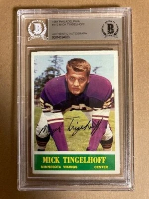 Mick Tingelhoff Signed 1964 Philadelphia Rookie RC #110 BAS Beckett Sharp Card! - Image 1 of 2