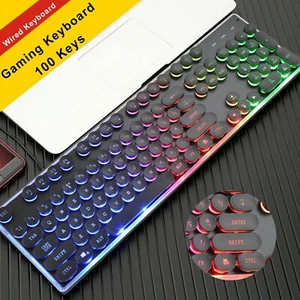 Tastiera da gioco tasti rotondi led retroilluminata luce RGB LED Gaming luce - Foto 1 di 3