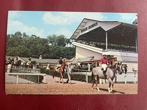 Postcard Horse Racing Track River Downs Green Carpet Turf Course Cincinnati Ohio - Picture 1 of 2