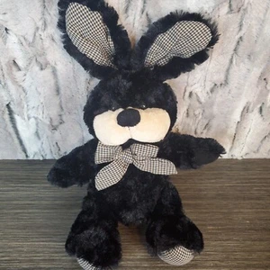 Arco de orejas a cuadros Seasonal Sensations de peluche negro conejito conejo guinga 2009 11" - Imagen 1 de 7