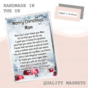 FROHE WEIHNACHTEN MAMA ✳ SENTIMENTALES GEDICHT ✳ GROSSER KÜHLSCHRANKMAGNET ✳ ANDENKEN GESCHENK - Bild 1 von 1