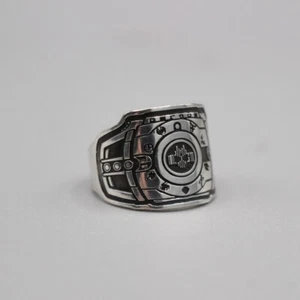 Kamen Rider 45 Aniversario Década Cinturón BANDAI Japón Anillo de Plata Oficial US8 - Imagen 1 de 6