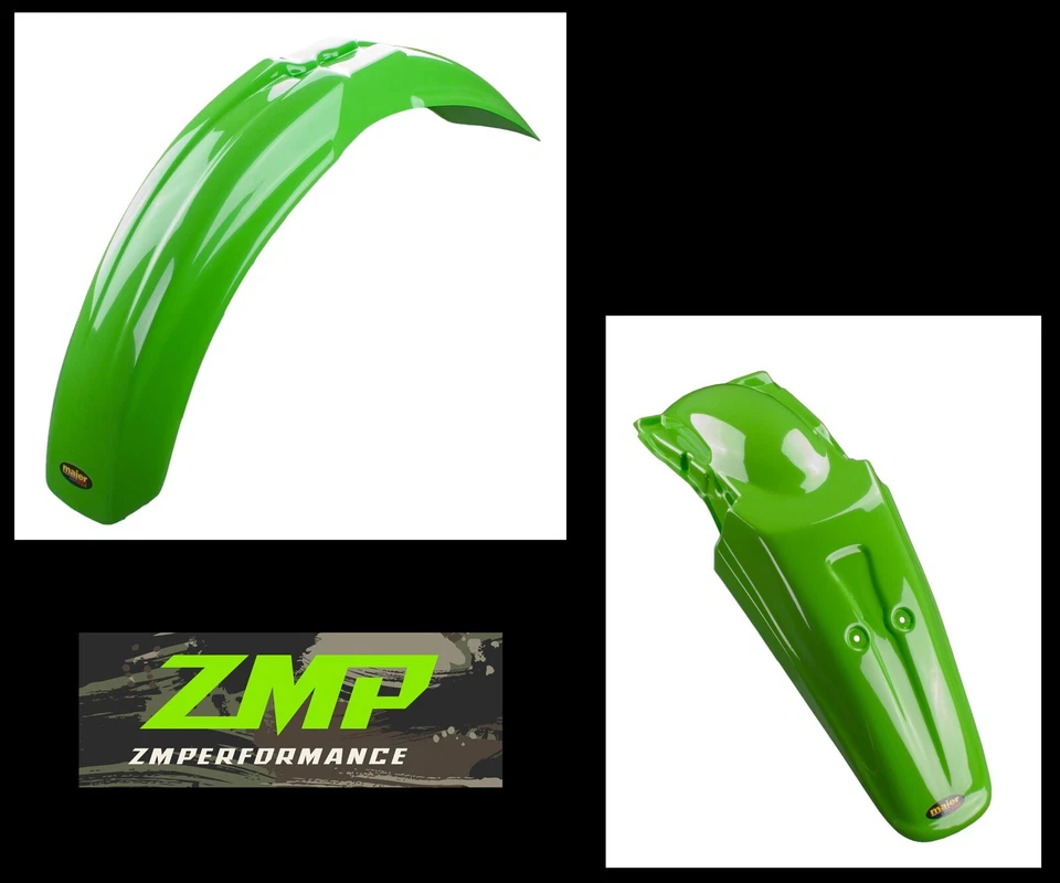 NUEVO GUARDABARROS DELANTERO Y TRASERO ESTILO MX KAWASAKI KDX 200 95 - 06 PLÁSTICO VERDE Foto 1 de 1