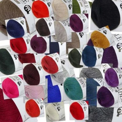 New 1Ballx50g Pure Sable Cashmere Hand Knitwear Wool Shawls Soft Crochet Yarn - Image 1 of 4