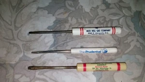 Vtg Advertising Pocket Screwdrivers / Lot of 3 - Picture 1 of 4