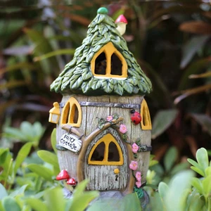 Solar Fairy Cottage Garden LED Lighted House Ornament for Outdoor Decor - Picture 1 of 13