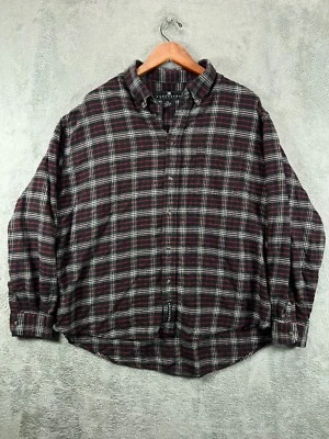 Consensus Sports Mens 2XL Flannel Shirts Button Down Long Sleeve Black Red Plaid - Image 1 of 4