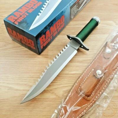 Rambo First Blood Fixed Knife 9" Stainless Steel Blade Wrapped / Nylon Handle - Image 1 of 4