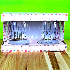 Rae Dunn By Enchante Stemless Wine Glass Set, Hello Spring, New In Box!,