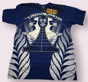 Vintage Ablanche Tshirt Mens XL Blue Limitless Powers 90s Y2K Embroidered - Picture 1 of 3