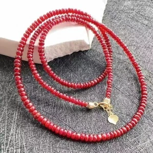 Ciondoli Cristallo Collana Gemme Rubino Rosso Naturale Autentici Certificato 18K - Foto 1 di 5