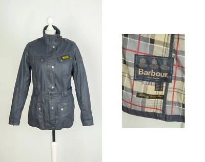 Ladies Barbour Kenwyn Dress Tartan Belted Blue Linen Jacket Size UK 12 US 8 - Image 1 of 4