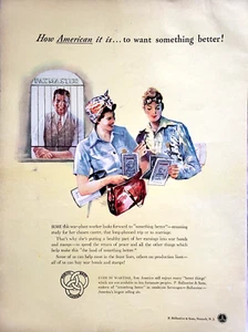 PRINT AD Ballantine Ale 1943 10.5x13 War Plant Worker Women Buy War Bonds - Picture 1 of 1