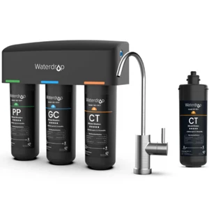 Wassertropfen TSB 3-stufiges Unterspüle Wasserfiltersystem mit Wasserhahn, extra 10CT - Bild 1 von 13