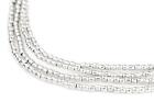 Shiny Silver Tiny Oval Beads 2mm White Metal 24 Inch Strand