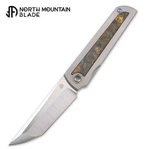 North Mountain Blade Kick Stop Blade Dark Matter Carbon Fiber Inlay Titanium - Picture 1 of 7