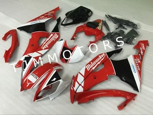 For YZF R6 2008-2016 Red White Milwaukee ABS Injection Mold Bodywork Fairing Kit - Bild 1 von 4
