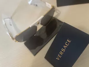 occhiali da sole uomo versace bianco e oro, 63mm, nuove,con garanzia 2 anni - Foto 1 di 4