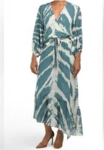 YOUNG FABULOUS & BROKE Sz Small Faux Wrap Asymmetric Dress - Picture 1 of 7