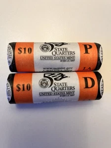 2002-P&D Louisiana State Quarters Mint Wrapped Rolls - See Description - Picture 1 of 3