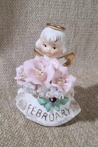 Vintage LEFTON * FEBRUARY * Angel Figurine * 1960s Era - Picture 1 of 4