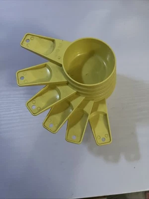 Vintage Set of Six (6) Tupperware HARVEST GOLD Nesting Measuring Cups - Image 1 of 3