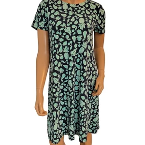 J JILL WEAREVER Dress Womens Small Navy Rayon Knit Short Sleeve Fruit Pattern - Picture 1 of 16