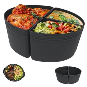 6 Quart Silicone Slow Cooker Divider Liners Oval. Thickened, Weighted & Sturdy - Picture 1 of 7
