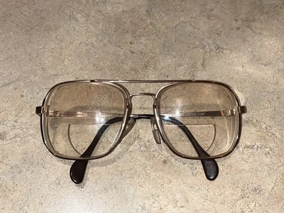 1980s vintage aviator Rose gold eyeglasses MENRAD 367pilot oversized frame 140mm - Image 1 of 4