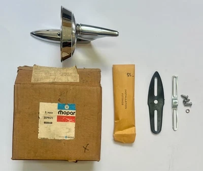 1966 Plymouth Dodge Non-Glare Outside Rearview Manual Mirror Package 3579571 NOS - Image 1 of 2