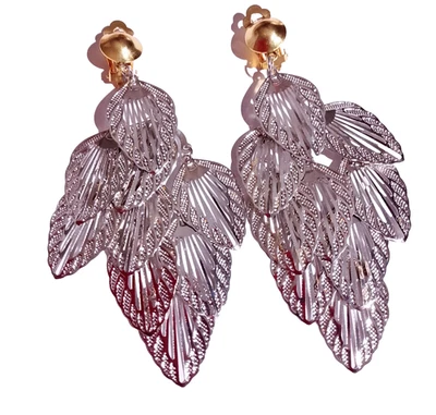 1 Paar Ohrringe Ohrhänger silberf goldf Bicolor Ohrclips Anklipsen ohn Ohrlöcher - Bild 1 von 3