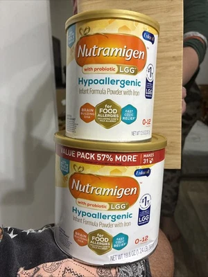Fórmula infantil hipoalergénica Enfimal NUTRAMIGEN 2 latas de 12,6 OZ y lata de 19,8 OZ Foto 1 de 4