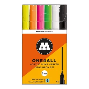Molotow One4All Acrylic Marker 127HS Neon Set (6 Markers) - Picture 1 of 2