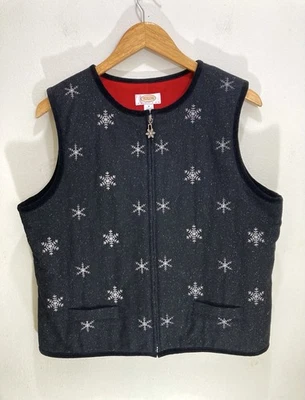 Talbots Women’s Wool Vest Jacket Size Medium Petites Vintage - Image 1 of 4