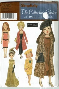 Simplicity #7093 Elaine Heigl Collectors Choice 21" Doll Clothes Pattern UC - Bild 1 von 3