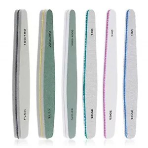 6 Pro Nail File Set– Double‑Sided Emery Boards #100/#180 for Manicure & Pedicure - Picture 1 of 7