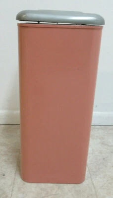 Gabinete dental industrial vintage de los años 50 cubo de basura cesta de residuos tapa mecánica B Foto 1 de 4