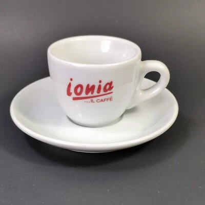 IONIA IL CAFFE - Taza y platillo de café espresso - porcelana hecha en Italia Foto 1 de 4