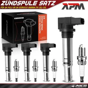 4 Zündspule + 4 Zündkerze für VW Golf 4 5 6 Polo 9N Audi A3 1.4 1.6 Seat Skoda - Bild 1 von 8