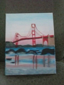14" X 11" Golden Gate Bridge Oil Painting - Picture 1 of 2